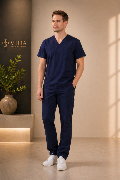 Vida Essential Scrub Set -Male Fit(Navy Blue)