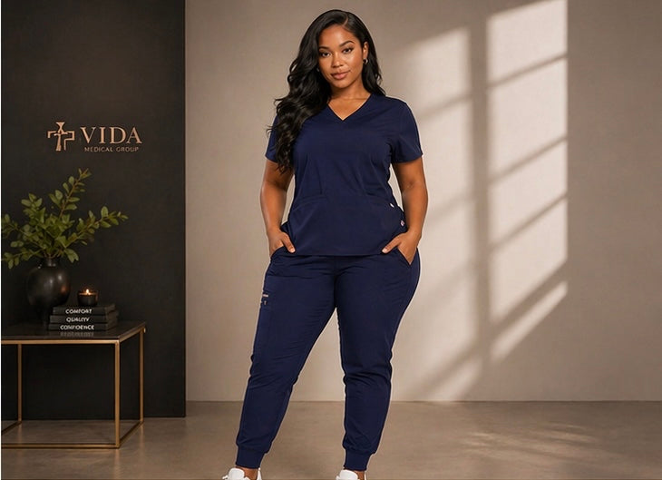 Vida Essential Scrub Set - Female Fit (Royal Blue)