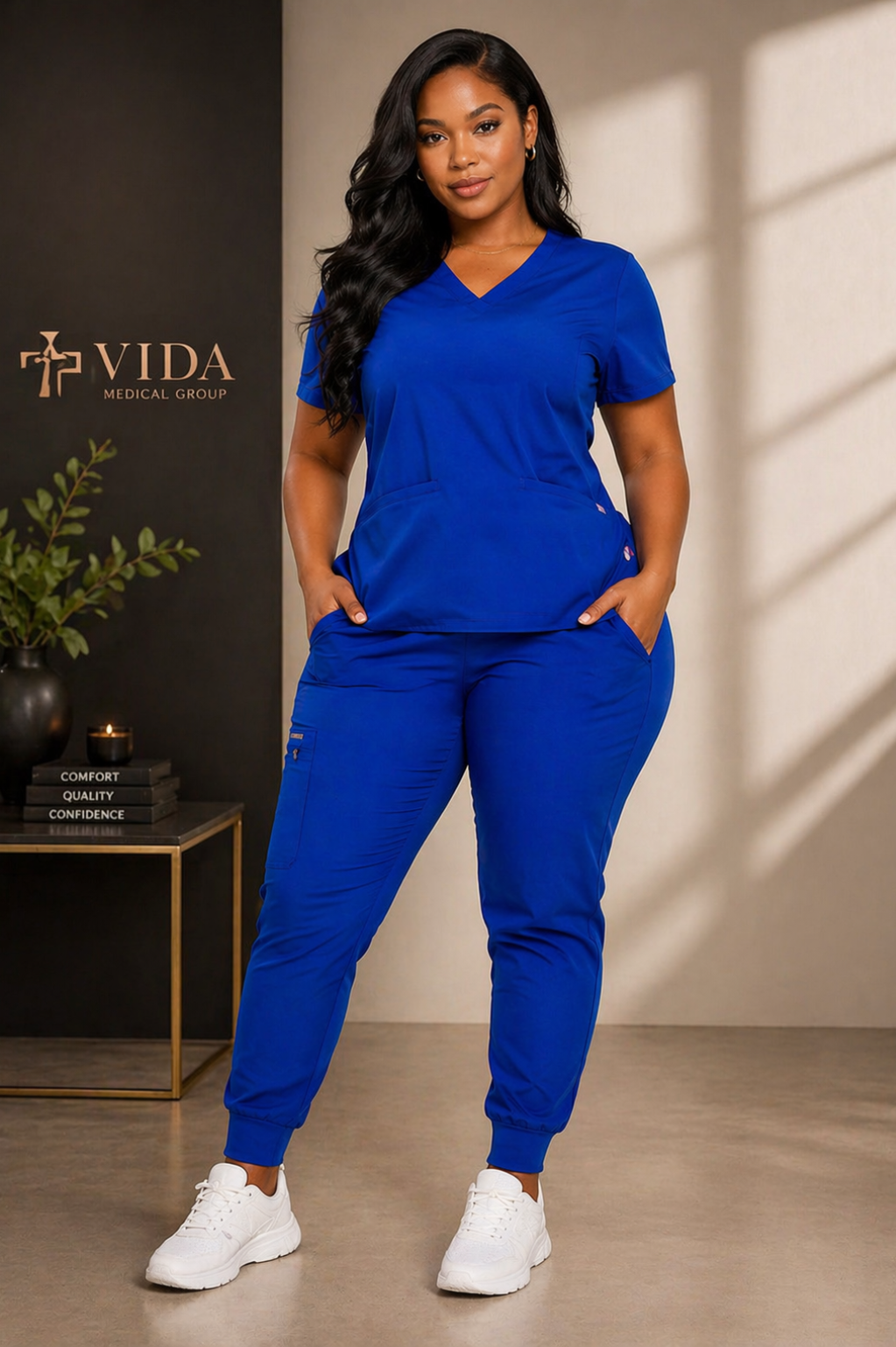 Vida Essential Scrub Set - Female Fit (Royal Blue)
