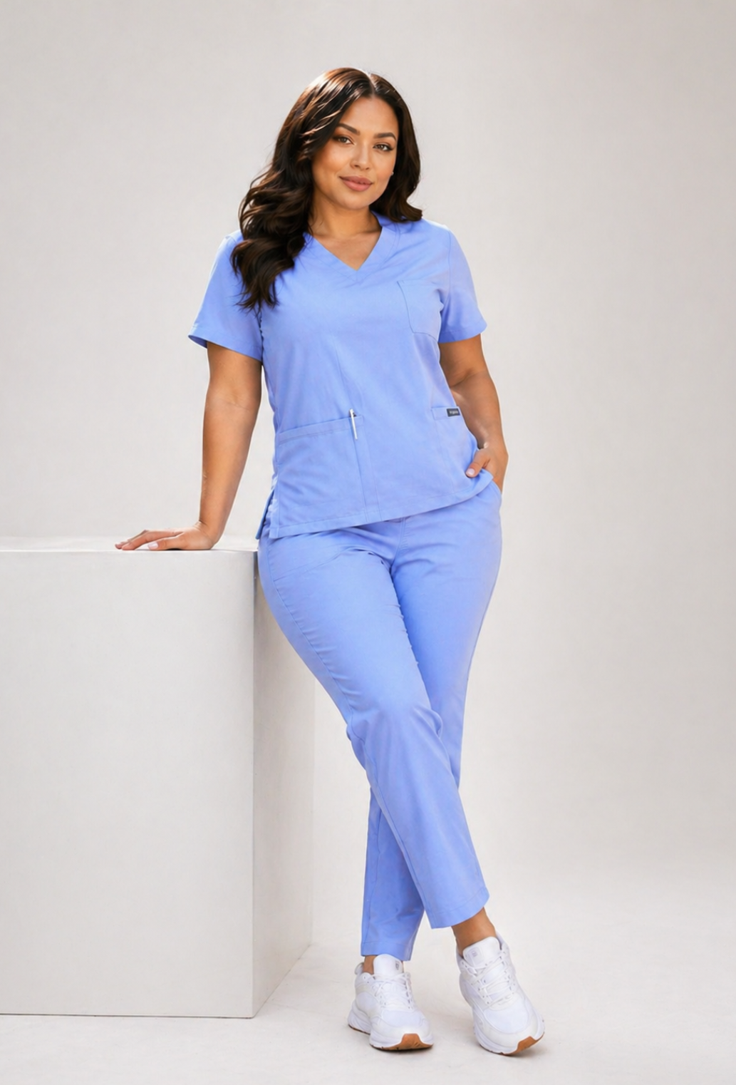 Vida Essential Scrub Set - Female Fit(Ceil Blue)